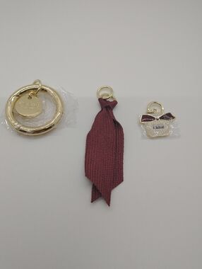 Chloé Parfum Purse Bag Charms Keychain Burgundy Ribbon Gold Color  Brand New